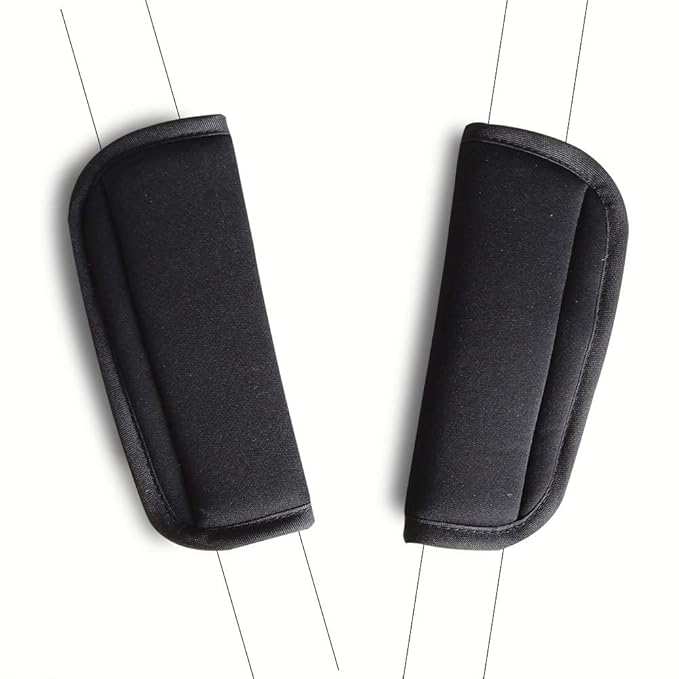 3 Pieces Baby Stroller Car Seat Strap Covers and Crotch Pad Combo Black, Soft Strap Covers Universal for Newborns Infants Kids Child