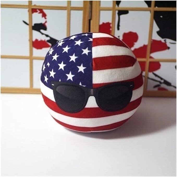 7.9in Poland Ball,Countryballs,USA, Canada, United Kingdom, France, Country Ball,Decorations, Anime Cosplay, Plush Toys (Color : America2, Size : 20cm)