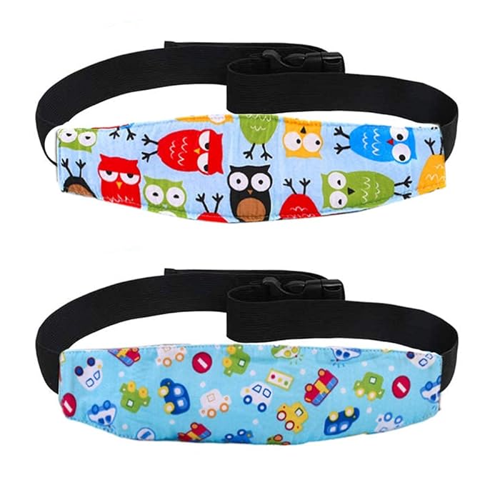 ZYNQACC 2PCS Baby Car Seat Head Support,Toddler Safety Car Seat Sleep Nap Aid Positioner Strap Belt Neck Protection Belt for Children and Kids(Pink, Blue) (Blue)