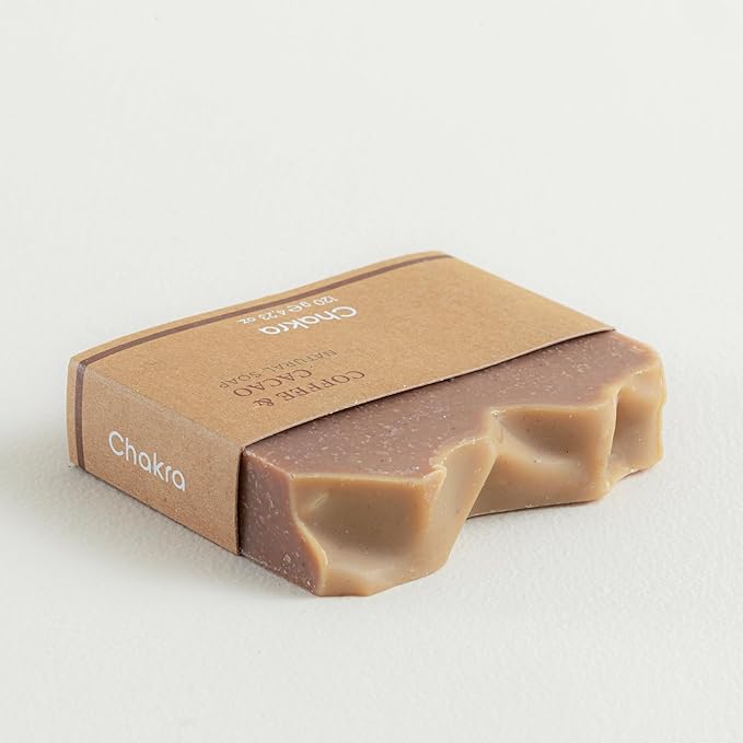 Chakra Coffee & Cocoa Bar Soap - Paraben & Additive Free Handmade Soap Bar for Face, Body and Hands, Gentle Cleansing for Daily Skin Care, 4.23 oz