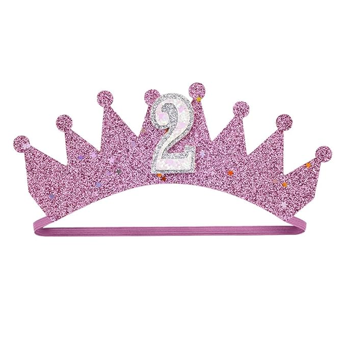 BBTDIN Baby Birthday Hair Clips Pin Birthday Girls Hairclips Cake Crown Girls Hairpin JBC34 (Violet Crown-2)