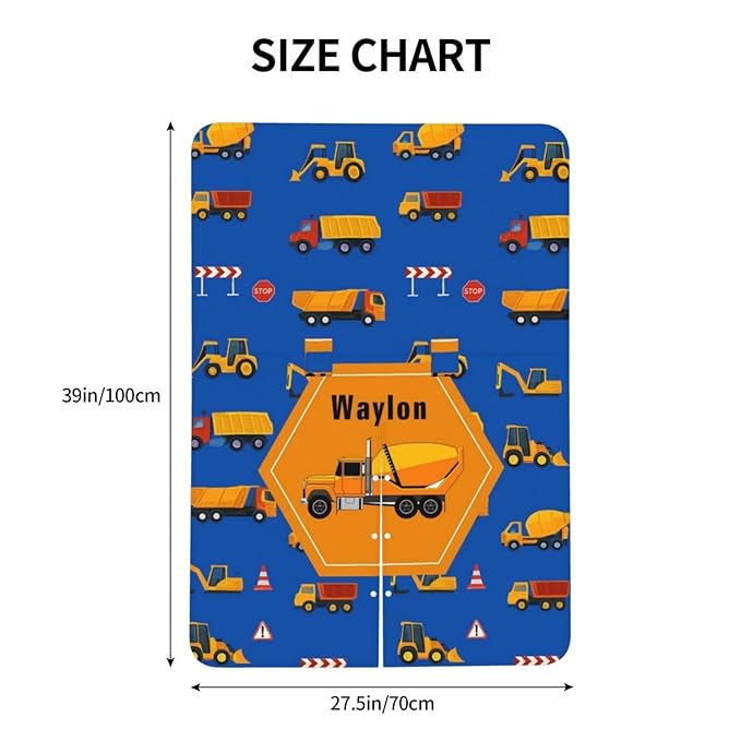 Personalised Baby Car Seat Cover with Name, Customized Engineering Vehicle Baby Carseat Canopy for Boys, Multi-use Nursing Breastfeeding Covers for Infant Newborn, Shower Gifts for Babies