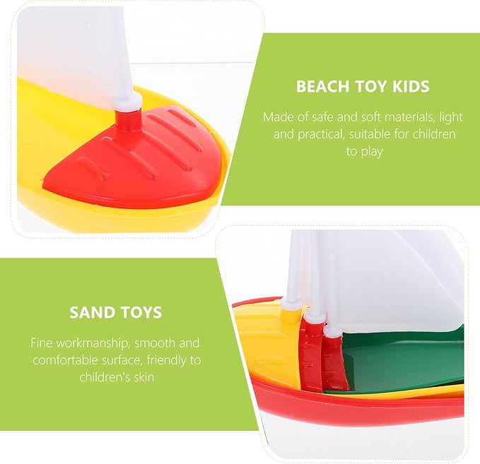 Toyvian DIY Bath Toy Boat & Sailboat 3PCS for Kids Toddler Mold-Free, Small Plastic Boats for Bathtub, Floating Pool Water Toys,Swim Play for Beach Lake Summer, with Educational DIY Sail Design