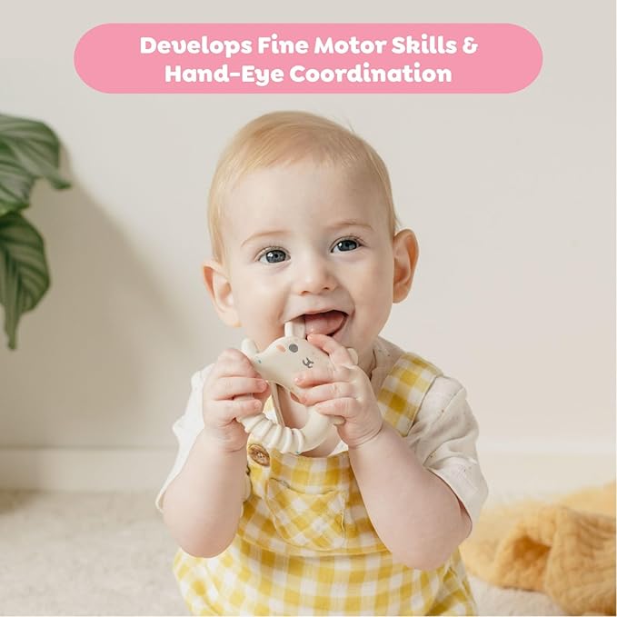 Tiger Tribe Baby Silicone Teether - Bunny Shape, BPA-Free, Soft Relief for Teething, Sensory Toy for Newborns and Infants 0-18 Months