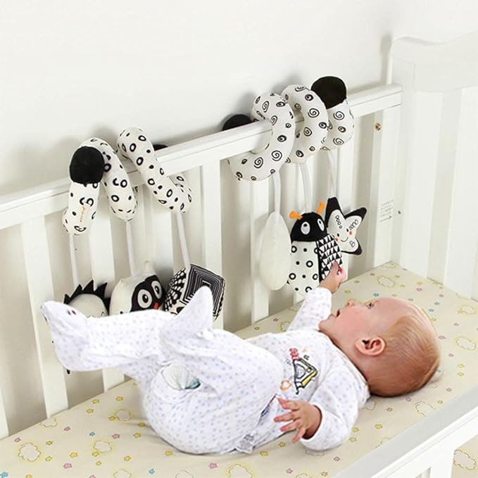 Baby Crib Pram Hanging Toys, Animal Stroller Car Seat Toy Hanging Rattles Bedside Crib Trolley for Newborn Kids (bee)