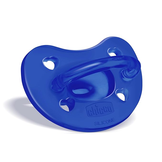 Chicco PhysioForma Orthodontic Pacifier for Babies 16-24 Months, 100% Soft Silicone, BPA Free & Breathing Support, 2-Pack with Sterilizing Case, Dark Blue Green