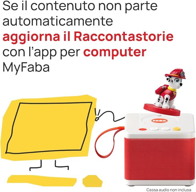 FABA Sound Character – PAW Patrol The Squad of Puppies: Marshall – Stories and Sound Fairy Tales, Boys and Girls 3-5 Years, Italian Version