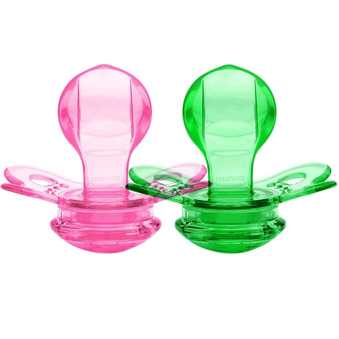 LittleForBig Bigshield Generation-3 Big Sized Pacifier Candy Gloss 2 Paci Pack - Pink and Green