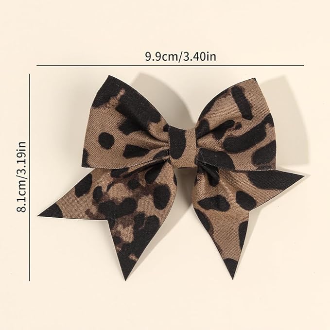 Baby Girls Leopard Bow hairpin girls bow Hair Accessories for women.(FJ65-Leopard B)