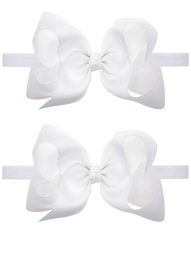 2Pcs Baby Girl Infant Large Hair Bow Headband Toddler Hair Band Accessories