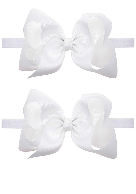 2Pcs Baby Girl Infant Large Hair Bow Headband Toddler Hair Band Accessories