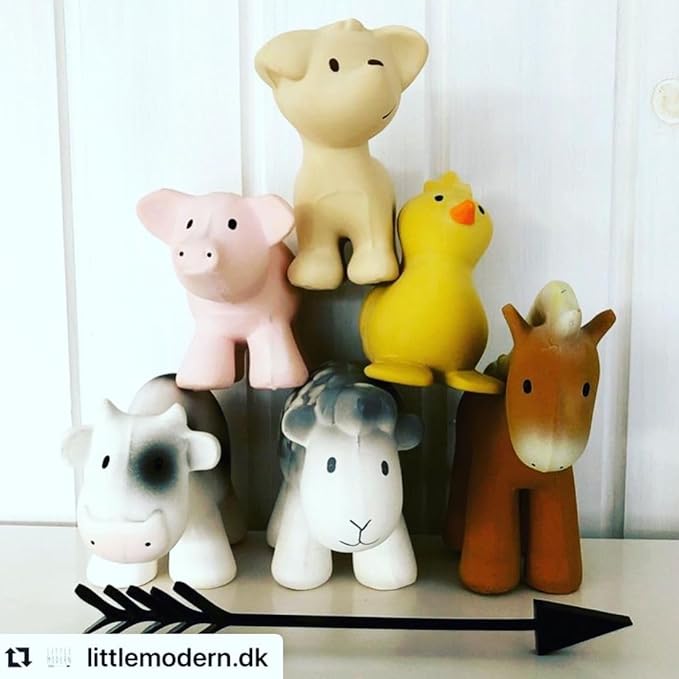 Cow Organic Natural Rubber Rattle, Teether & Bath Toy