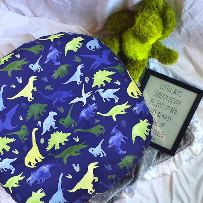Dinosaur Lounger Cover - Blue, Breathable & Reusable Removable Slipcover for Newborn, Snugly Fit Baby Infant (Boy)