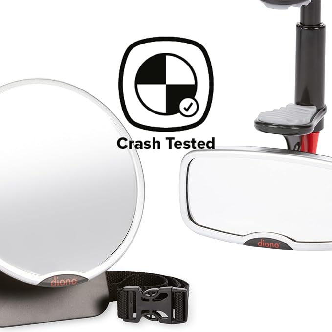 Diono Baby Car Mirror 4 Pack, Safety Mirror for Rear Facing Infant, Adjustable with Wide Crystal Clear View