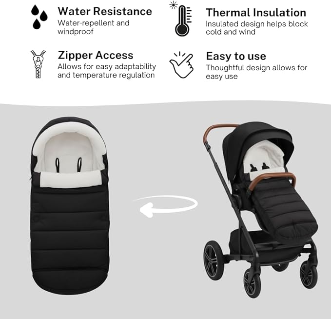 SASHA'S Footmuff designed for all Nuna Strollers (Mixx, Tavo, Triv, Trvl, Trvl Dubl, Demi, Swiv) (Bunting Bag) (Stroller not included)