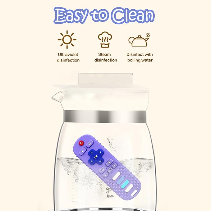 Silicone Teething Toys for Babies, Remote Control Shape Silicone Teethers, Cute Chew Toys for Boys and Girls,BPA Free Teether Early Educational Sensory Toy Purple