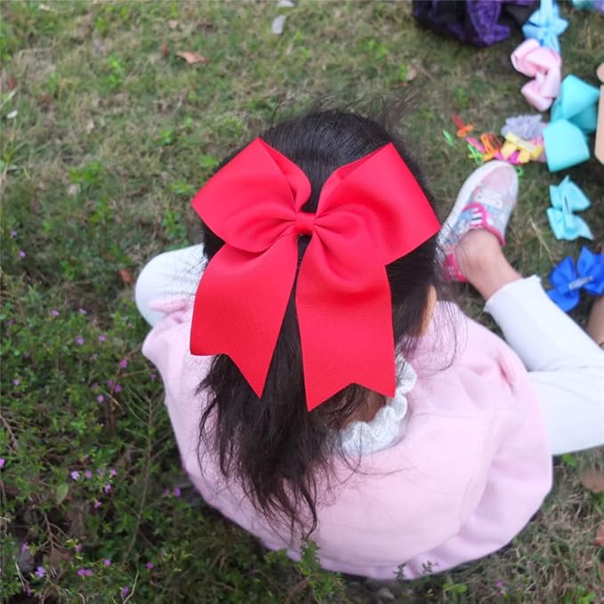 24 Colors Cheer Hair Bow Alligator Clips for Baby Little Girls School Colleage Teens Dancing Cheerleading Bow Hair Accessories (24 pcs/5.5 Inch Cheer Bow)
