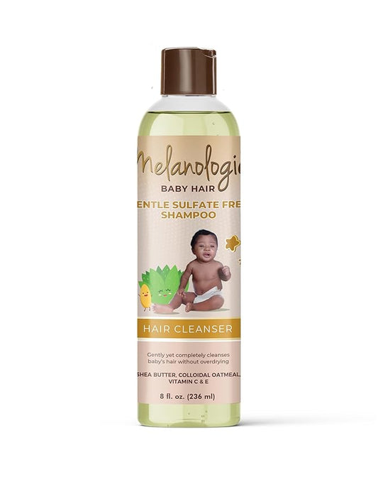 Melanologie Baby Hair Sulfate Free Shampoo, Sulfate Free, Alcohol-, Paraben- Phthalate-, Peservative, & Dye-Free, 8 fl. Oz