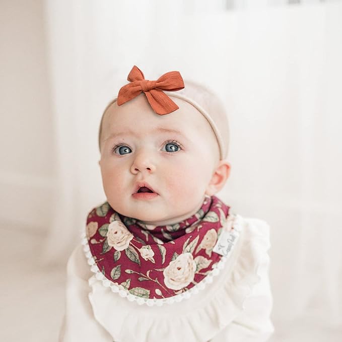 jollybows 20pcs Baby Girls Cotton Hair Bows Headbands Nylon Hair Bands Elastic Hair Accessories for Newborn Kids Infants Toddlers