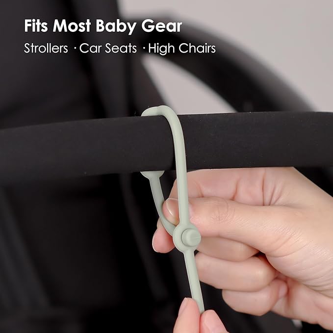 Andy Bear Toy Straps for Baby Toy Safety Straps Silicone High Chair Toy Straps Toddler Bottle Straps for Strollers, High Chair, Cribs, Car Seat, Stroller Accessories, Dinosaur Toys Straps 4PK Blush