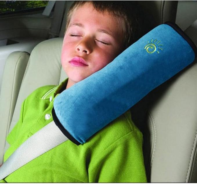 Kids Seatbelt Pillow 2 Packs, Universal Car Seat Belt Pillow Seatbelt Protector Soft Cushion Shoulder Covers Pad Headrest Neck Support Kids for Children and Adult (Pink+Blue)
