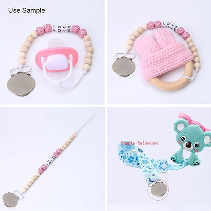 Round Pacifier Clips, Suspender Snaps,30pcs Metal Round Clips for Toddler Prevention Electroplated Stainless Steel Suspender Clips for Teething