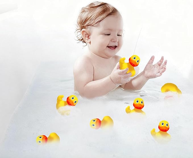 3pcs Rubber Ducks Mini Ducks for Kids Baby Shower Decorations Birthday Party Favors Gift Classroom Bathroom Car Dashboard Decorations (Middle Finger Duck)