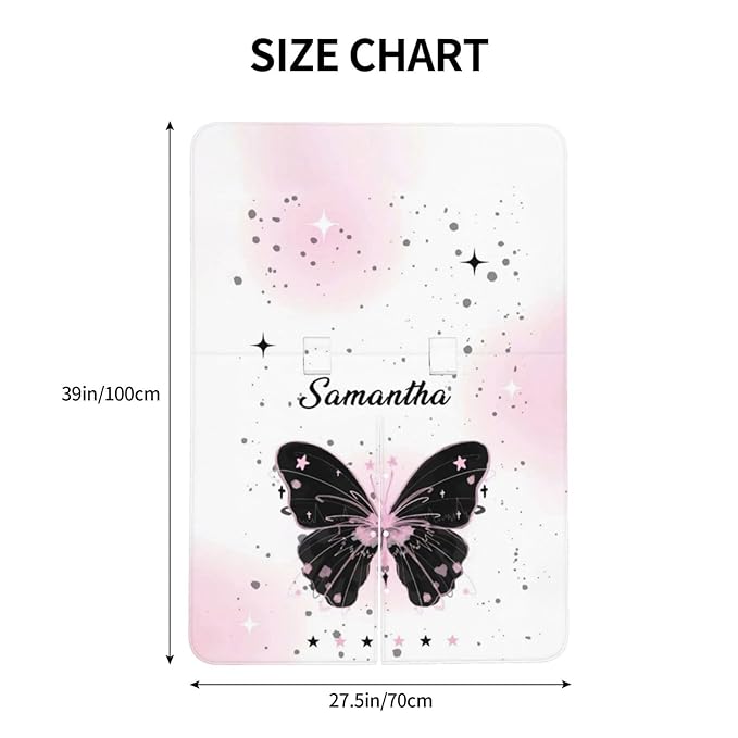 Personalized Baby Car Seat Canopy with Name, Custom Stroller Baby Car Seat Covers for Girls, Minky Nursing Carseat Cover for Breastfeeding, Car Seat Canopies for Infant Newborn(Butterfly Black)
