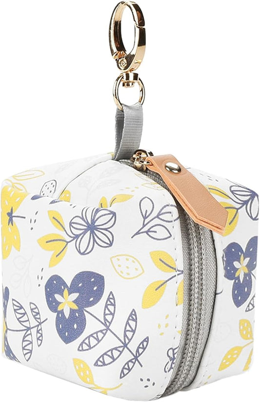 Waterproof Pacifier Case Key-Pod Holder PU Pacifier Holder Bag Pacifier Bag Pacifier Storage Container Holds 2 Pacifiers Pacifier Holder Case Waterproof Pacifier Case With Clip Pacifier Holder Bag