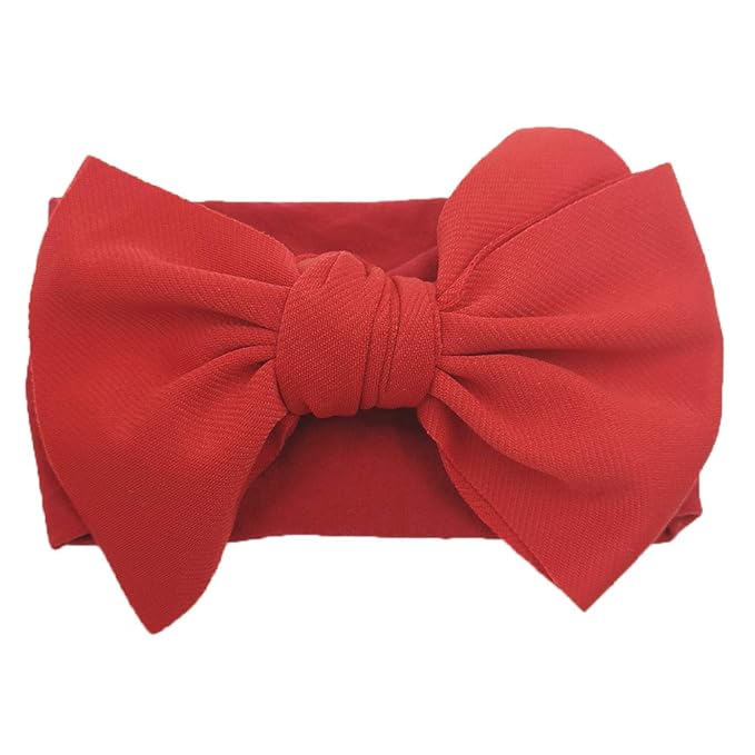 KIDOCHEESE Hairband, Baby Girl Bows Nylon Headbands with Bows, Handmade Hairbands Elastics Hair Accessories for Newborn Infant Toddlers Kids, 5 Pcs(KK69-05)