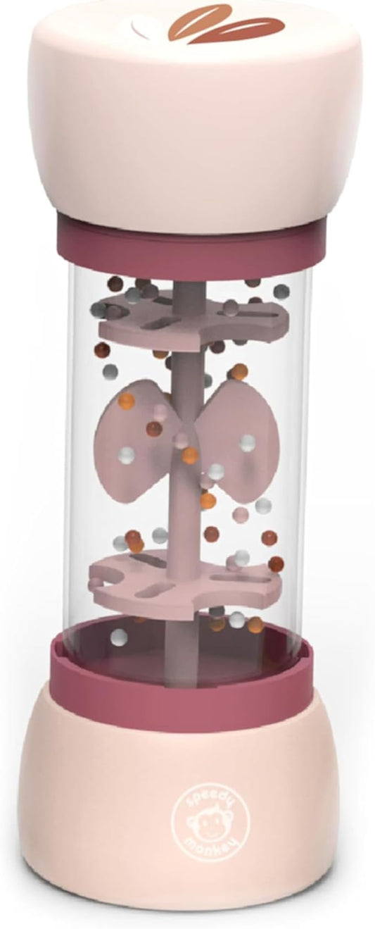 SPEEDY MONKEY Kids Beaded Raindrop | FSC Wooden Shake Rainmaker Musical Toy for Toddlers & Babies | Calming Rain Sound Stick for Sensory Instrument Pretend Play Music Fun (Color May Vary)