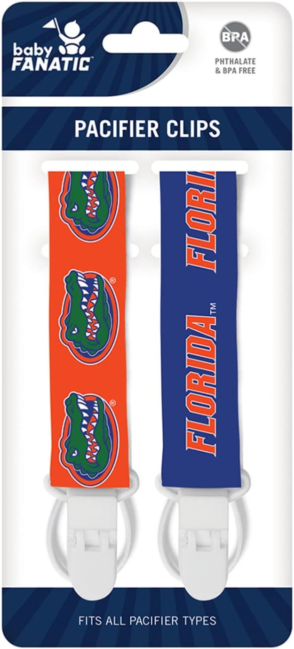BabyFanatic Officially Licensed Unisex Pacifier Clip 2-Pack - NCAA