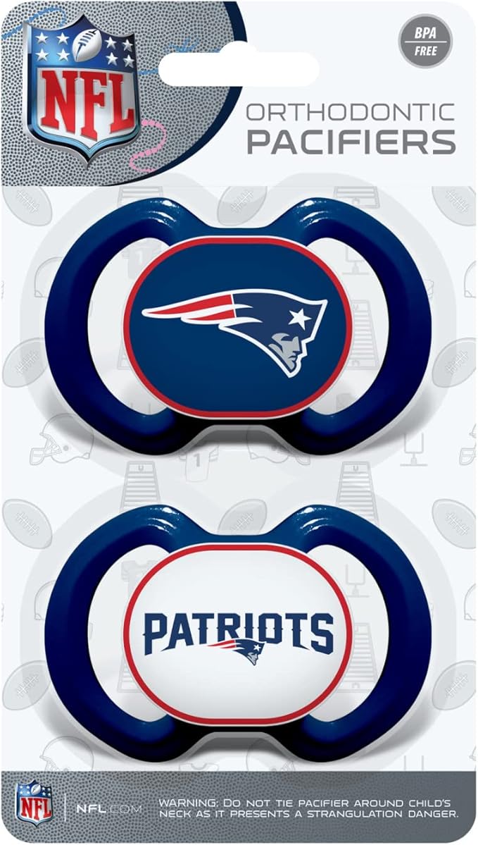 Baby Fanatic Pacifier 2-Pack - NFL New England Patriots - Officially Licensed League Gear