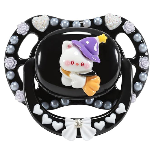 CutiePlusU Adult Sized Pacifier Dummy DIY Handmade Big Shield- Black