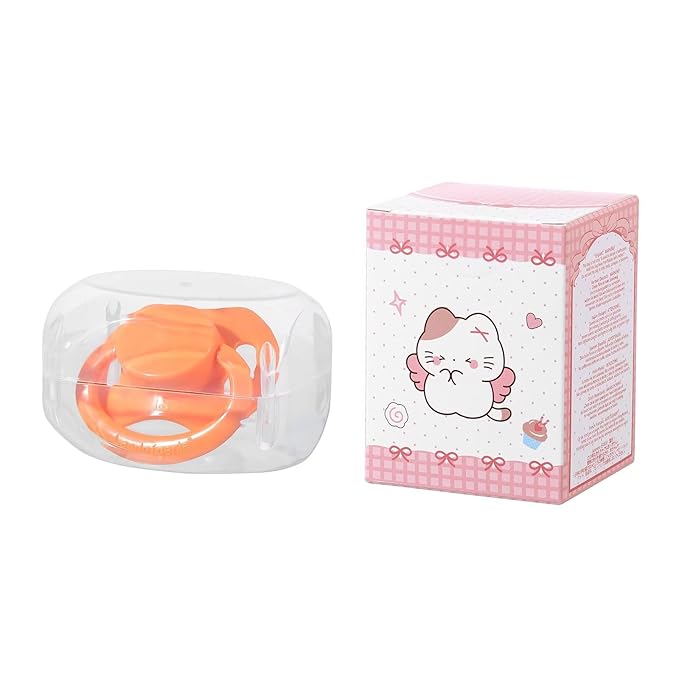 Landofgenie Adult Size Large Shield Pacifiers Bone Shaped Cutie Pacifier Orange