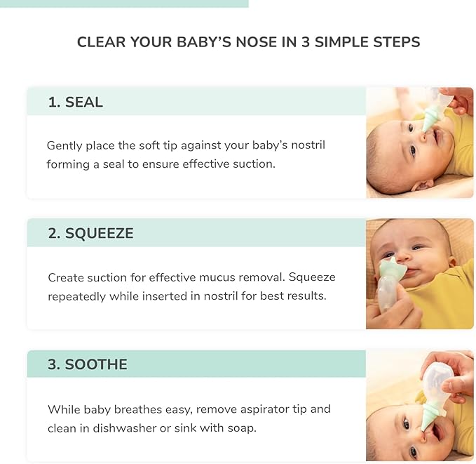 Dr. Rose's Nasal Aspirator for Baby | Pediatrician Patented Dual-Suction Nose Cleaner for Baby (Pack of 2, 2, Count)