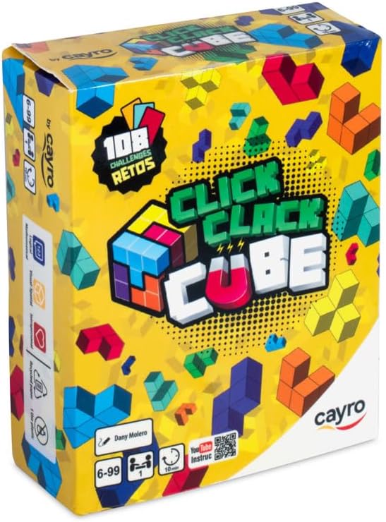 Cayro Click Clack Cube - Place the Pieces Correctly to Master the Challenges - Skill Game - Structures - 1 Player