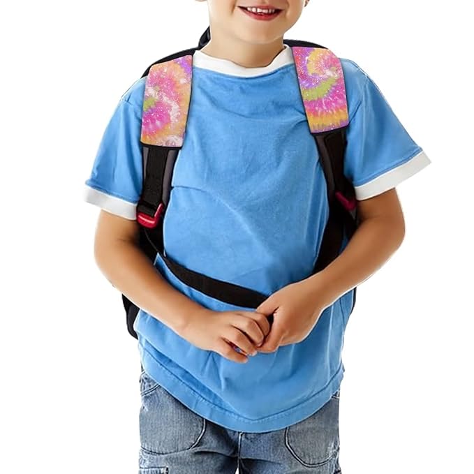 AFPANQZ 2 Pack Tie Dye Car Seat Strap Belt Covers Soft Car Seatbelt Pad Cushion Pad Set Auto Accessories Decor Adjustable Universal for Most Car Laptop Backpack Luggage Bag Straps Pads