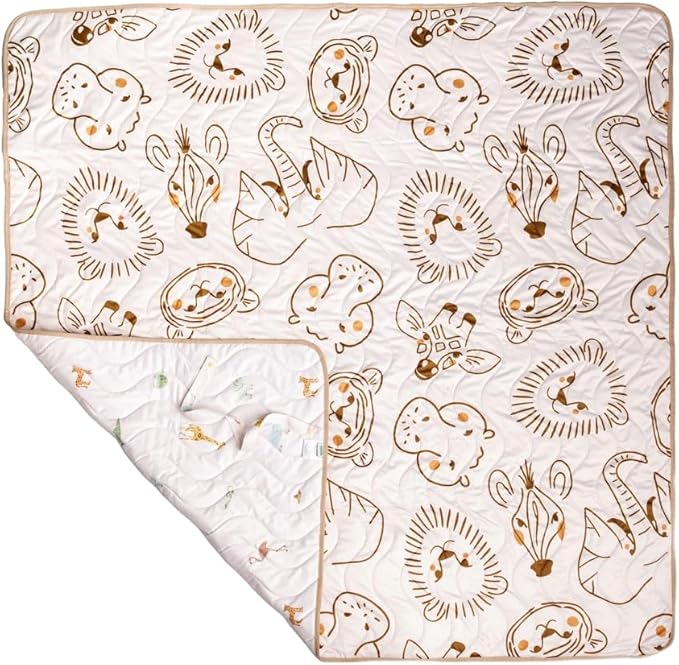 Kinder Cloth Diaper Co Adventure Play Mat - Machine Washable, Reversible, Water-Resistant, Quilted Blanket