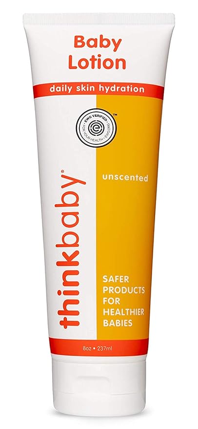 Thinkbaby Baby Lotion For Sensitive Skin | EWG Verified, Soothing Relief, Moisturizing, Nourishing | Fragrance Free, Unscented, For Face & Body - 8oz, 237 ML