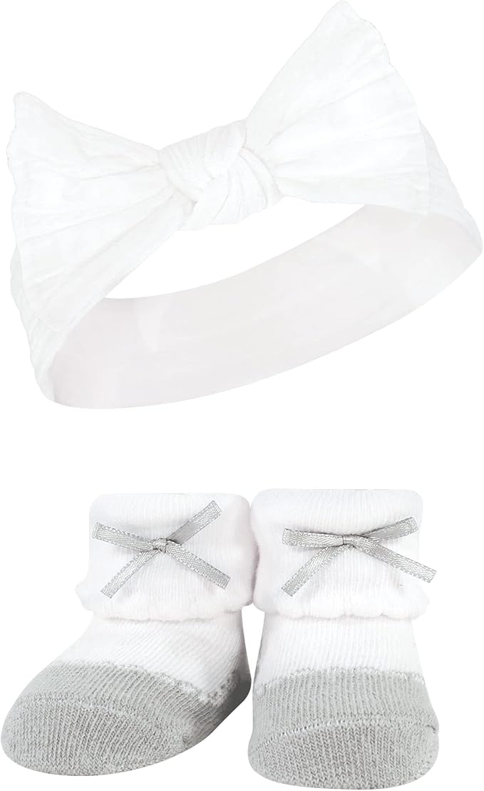 Hudson Baby Girl's Headband and Socks Giftset