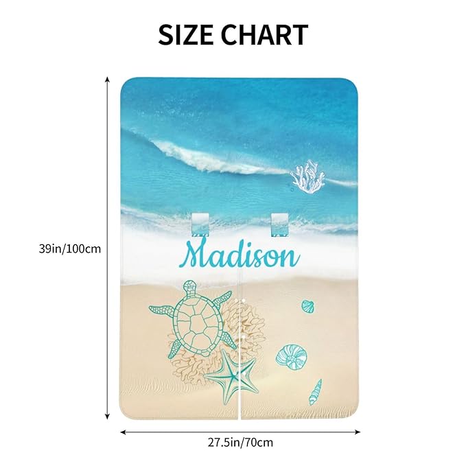 Custom Baby Car Seat Canopy with Name, Personalized Stroller Baby Car Seat Covers for Boys Girls, Minky Nursing Carseat Cover for Breastfeeding, Car Seat Canopies for Infant Newborn(Sea Turtle)