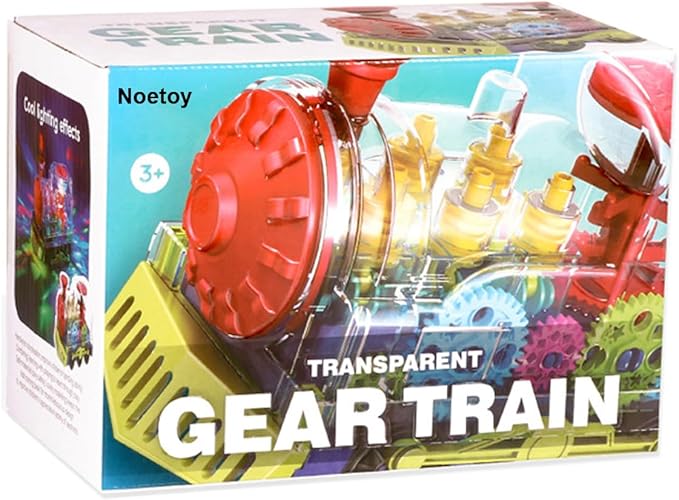 Light Up Train Toys for Toddler,Interactive Autism Sensory Toys with Colorful Moving Gears, Music and LED Light,Fun Crawling Infant Tummy Time Toys for Kids Boys Girls 6-12-18-36 Months Age 1 2 3 4 5