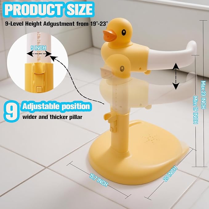 Adjustable Baby Shower Stand Support | Safety & Non-Slip Baby Bath Stand | Standing Bathtub for Infants 8-36 Months | Toddler Shower Support with 55 Lbs Capacity | Ideal Gift for Babies Bath