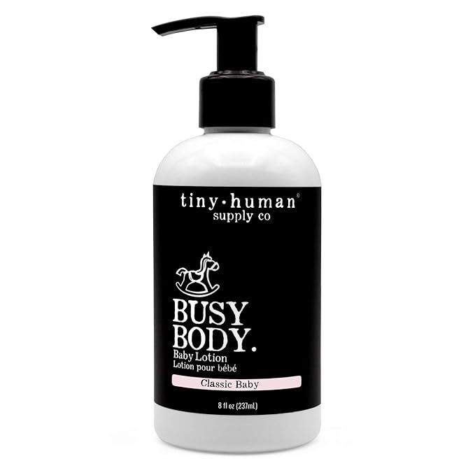 Tiny Human Supply Co Busy Body Baby Lotion 8oz, 1 Pack, Classic Baby, Natural Ingredients, No Added Dyes, Parabens or Phthalates