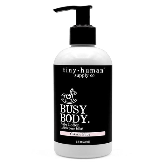 Tiny Human Supply Co Busy Body Baby Lotion 8oz, 1 Pack, Classic Baby, Natural Ingredients, No Added Dyes, Parabens or Phthalates