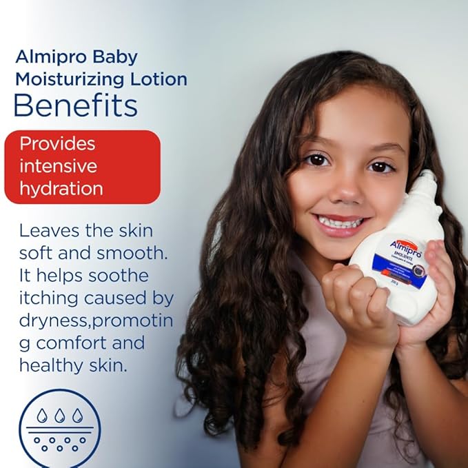 almipro Emollient Baby Daily Moisture Lotion with Panthenol and Shea Butter for Soft and Smooth Skin, 400 g - 14 Oz