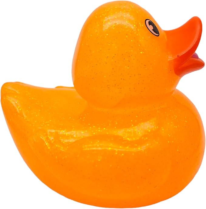 Large 6" Tall Glitter Rubber Duckies (One Random Color Duck) Collectable Colorful Ducks Great for Dash Display and Bath Play (1 Pack)
