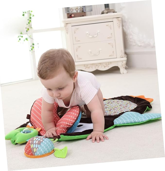 Garneck Owl-Themed Climbing Mat - Non Slip Soft and Safe Rug for Crawling and Sensory Development Ideal for Infants and 1pc Play Mat for Indoor Fun