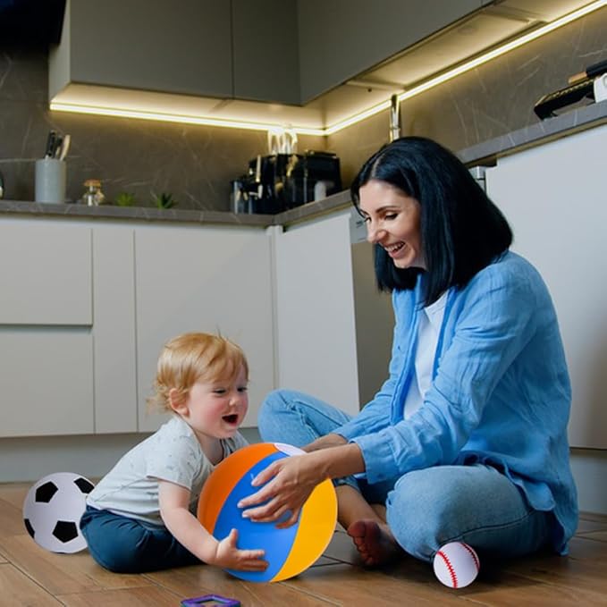 Balls for Toddlers 1-3,Toddler Sports Toys,Set of 7 Kids Ball Soft Foam Baby Sports Balls- Soccer Ball Basketball Baseball Rugby Bounce Ball Playground Indoor Outdoor Toys Gifts,with Free Bump/Bag